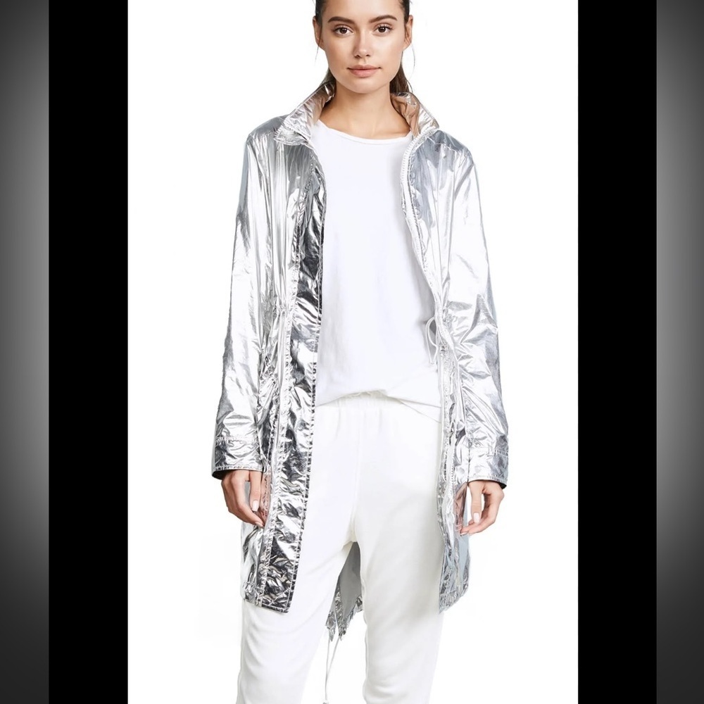 Tory Sport Metallic Silver Utility Jacket size M